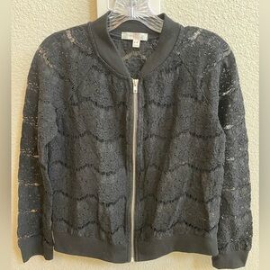 Love Fire Black Lace Bomber Jacket